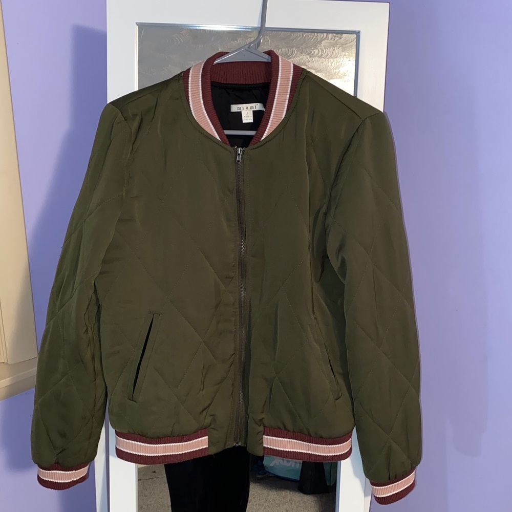 Miami Army Green Bomber Jacket